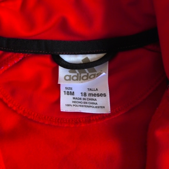 adidas red zip-up track jacket 18 months baby boy - Picture 4 of 6